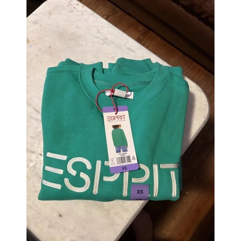 NWT 80s Vintage Costco ESPRIT Fleece Crewneck Relaxed Sweatshirt Size XS